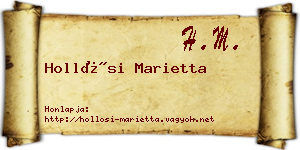 Hollósi Marietta névjegykártya